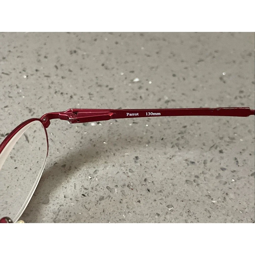 Jungle Eyewear Parrot Cherry 45-16-130 Red Metal Full Rim Eyeglasses Frames ONLY